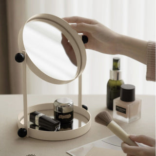 Double Round Mirror Tray Tabletop Mirror