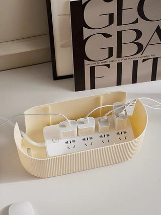 Monochrome Power Strip Storage Cable Box with Lid
