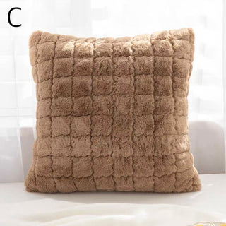 Faux Fur Grid Cushion Cover  45 x 45 cm