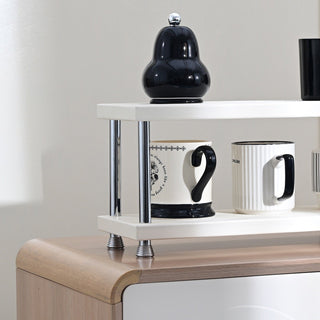 Silver Frame Monotone Two-Tier Display Rack  Storage