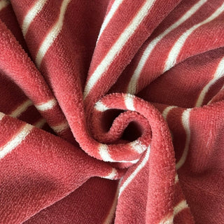Red Ivory Stripe Winter Duvet Cover Set
