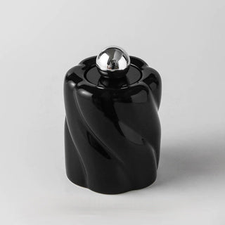 Ball-shaped Ceramic Twist Brush Stand with Lidin  Small Item Storage Box