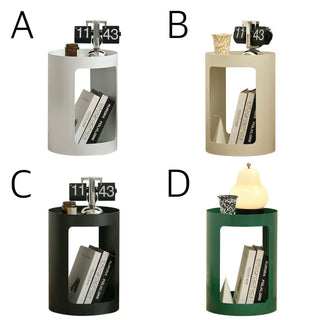 Iron Round Open Storage Cylindrical Side Table