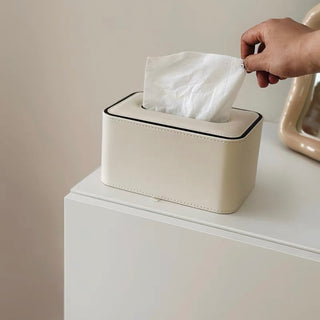 FauxLeather Simple Tissue Case White