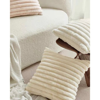 FauxFur Stripe Cushion Cover  45x45cm