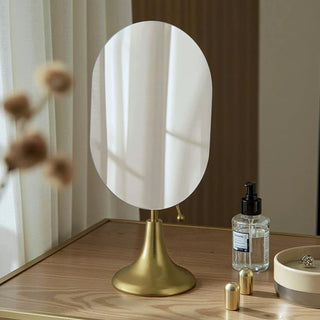 Adjustable Angle Oval Tabletop Stand Mirror