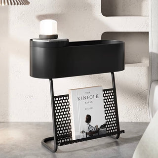 Slim Iron Side Table Storage Magazine Rack