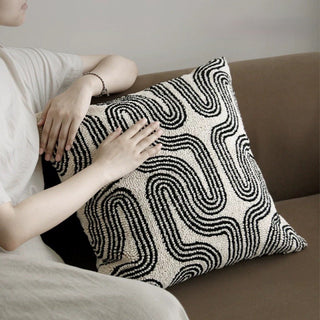 Beige Black Mix Cushion Cover  45 x 45 cm