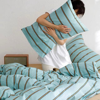 Blue Pin Stripe Duvet Cover Set