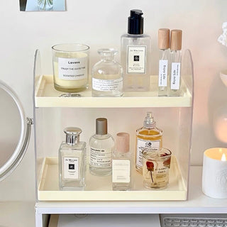 Clear Side Arch Two-Tier Cosmetic Storage Rack