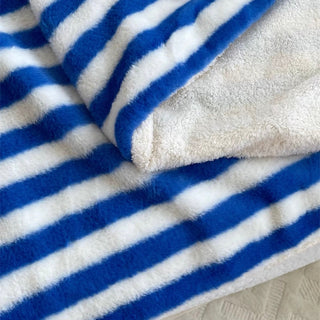 Wide Stripe Pattern Fluffy Soft Blanket  150 x 200 cm Blanket Throw