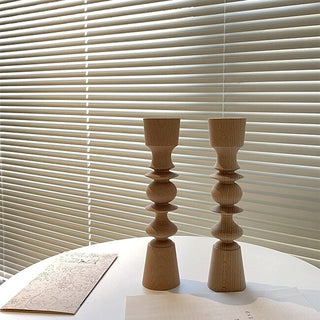 Wood Candle Holder  with Stand