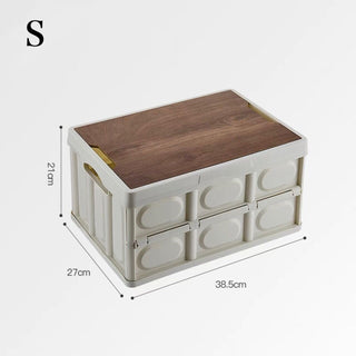Wood Folding Container with Lid  3 Sizes