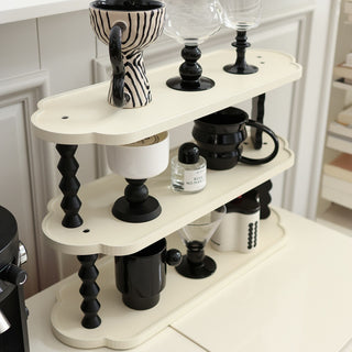 Wavy Monotone Three-Tier Storage Display Rack