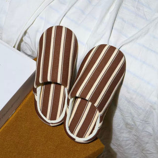 Retro Stripe Soft Room Shoes   Indoor Slippers  Unisex