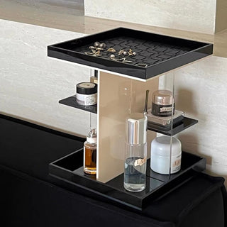 360 Degree Rotating Acrylic Square Cosmetic Storage Rack Makeup and Perfume Storage Tray