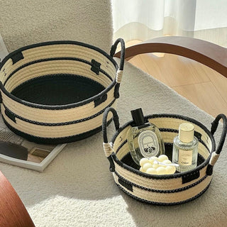 Monochrome Basket with Handles 2 Sizes  Storage Basket Laundry Basket