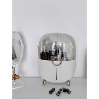 Circle Handle Legged Cosmetic Box Storage