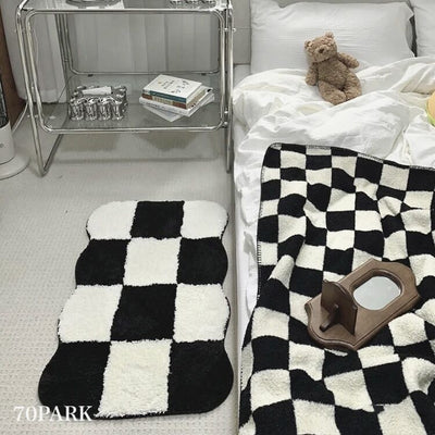 Checker Rug Mat  Absorbent Bath Mat 50 x 80