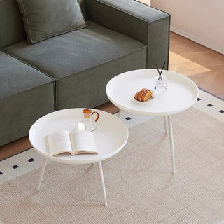 Monochrome Simple Round Side Table  Sofa Table