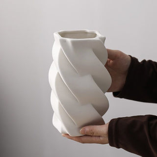 Twisted Ceramic Flower Vase