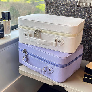 Mirror-equipped makeup box large capacity cosmetic storage pouchin  travel pouch