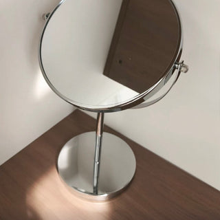 Adjustable Angle Round Tabletop Stand Mirror Silver Mirror