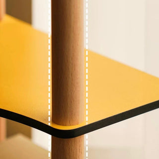 With casters transformable four-tier yellow storage rack side table wagon