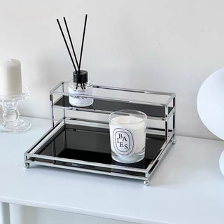 Silver Frame Wide Two-Tier Storage Rack