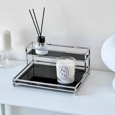 Silver Frame Wide Two-Tier Storage Rack