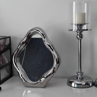Silver nuance frame mirror tabletop or wall-mounted mirror.