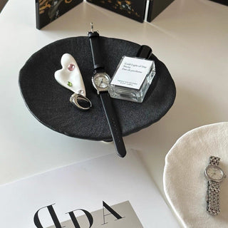 Matte Color Round Accessory Tray with Legs