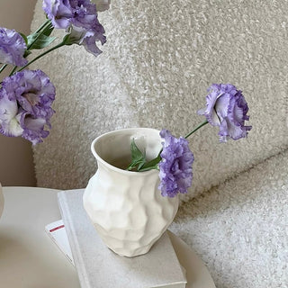 Uneven Ceramic Monotone Flower Vase