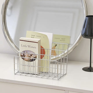 Stainless steel wire magazine rack storage book stand