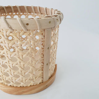Rattan Kagome Weave Brush Stand Multi-Pot