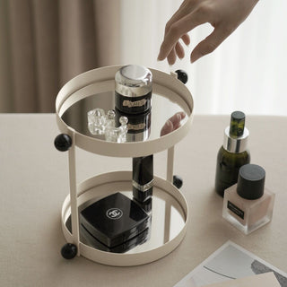 Double Round Mirror Tray Tabletop Mirror