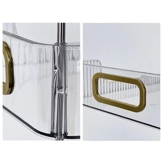 Clear Stripe Pattern Storage Rack Wagon with Casters
