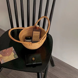Rattan Picnic Basket with Handles Storage Basket