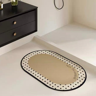 Monochrome Oval-shaped Mat 50x80cm 4 types  Quick-drying