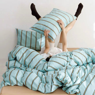 Blue Pin Stripe Duvet Cover Set