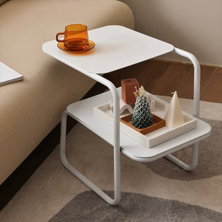 Iron Frame Two-Tier Side Table  Storage Rack Coffee Table