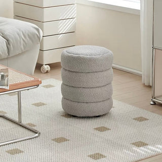 Boucle Round Four-Tier Stool Ottoman Height 40cm