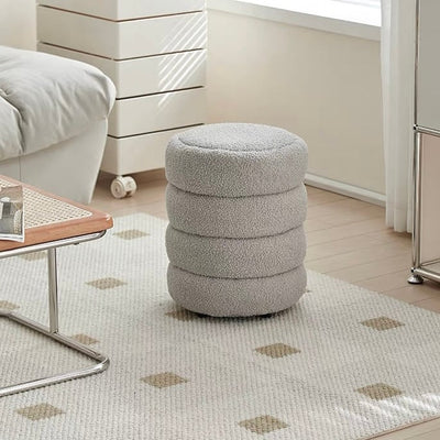 Boucle Round Four-Tier Stool Ottoman Height 40cm
