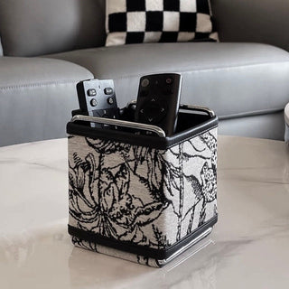 Leather Jacquard Brush Stand Remote Control Storage Box