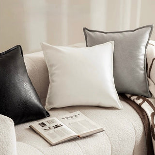 Rich Faux Leather Monotone Cushion Cover  45 x 45 cm