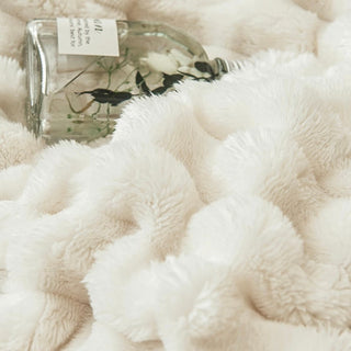 FauxFur Stripe Two-Tone Winter Duvet Cover Set 2 Sizes