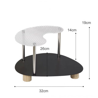 Acrylic Wood Wave Two-Tier Storage Rack  with Tray