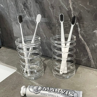 Acrylic Clear Spring Brush Stand Pen Holder