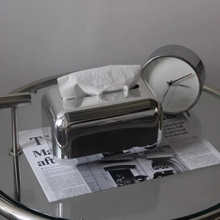 Silver Metallic Simple Tissue Case