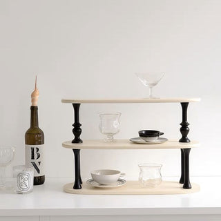 Retro design three-tier storage display rack